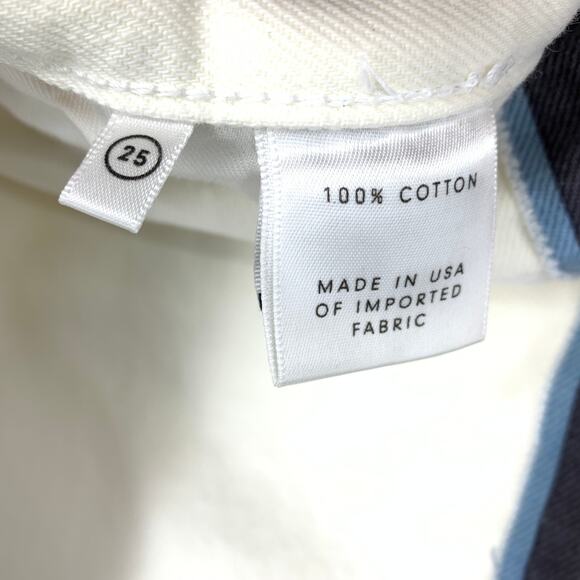 GRLFRND Karolina Jeans Women's Size 25 High Rise Straight Crop White Side Stripe - Picture 9 of 9